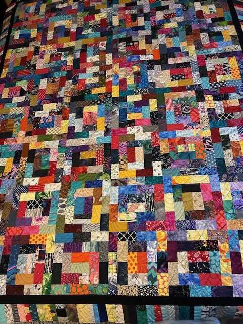 Potato Chip quilt after finishing
