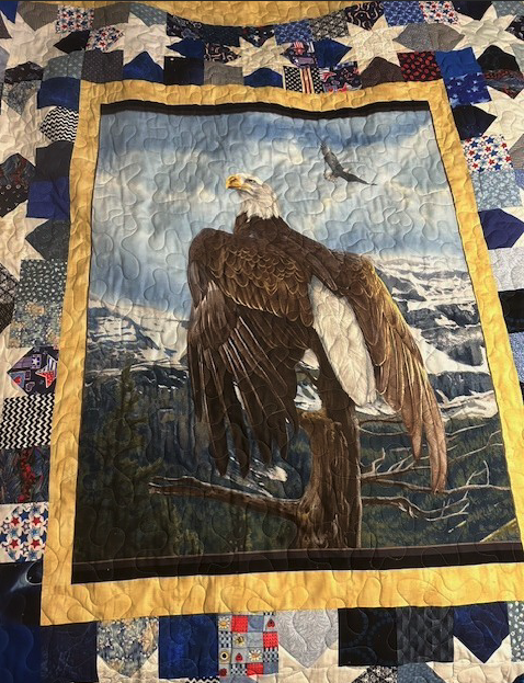 Finished quilt stitching example